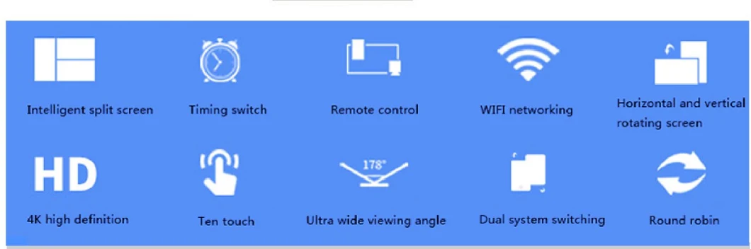 Indoor 4K Resolution 75-Inch Full Screen LED Advertising Poster Screen