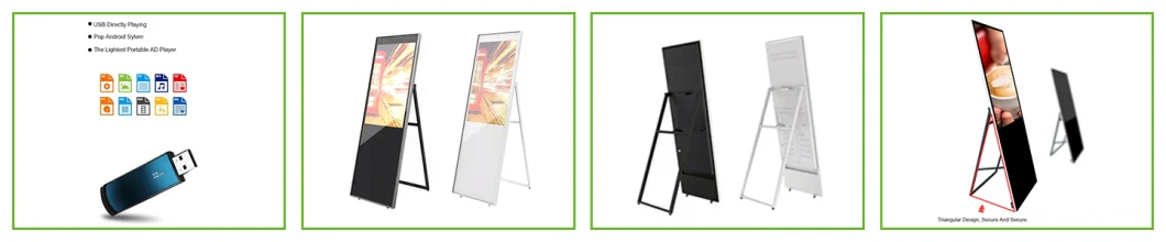 Portable 49inch Video Commercial Screen Media Player Kiosk Folding LCD Digital Player Display for Restaurant