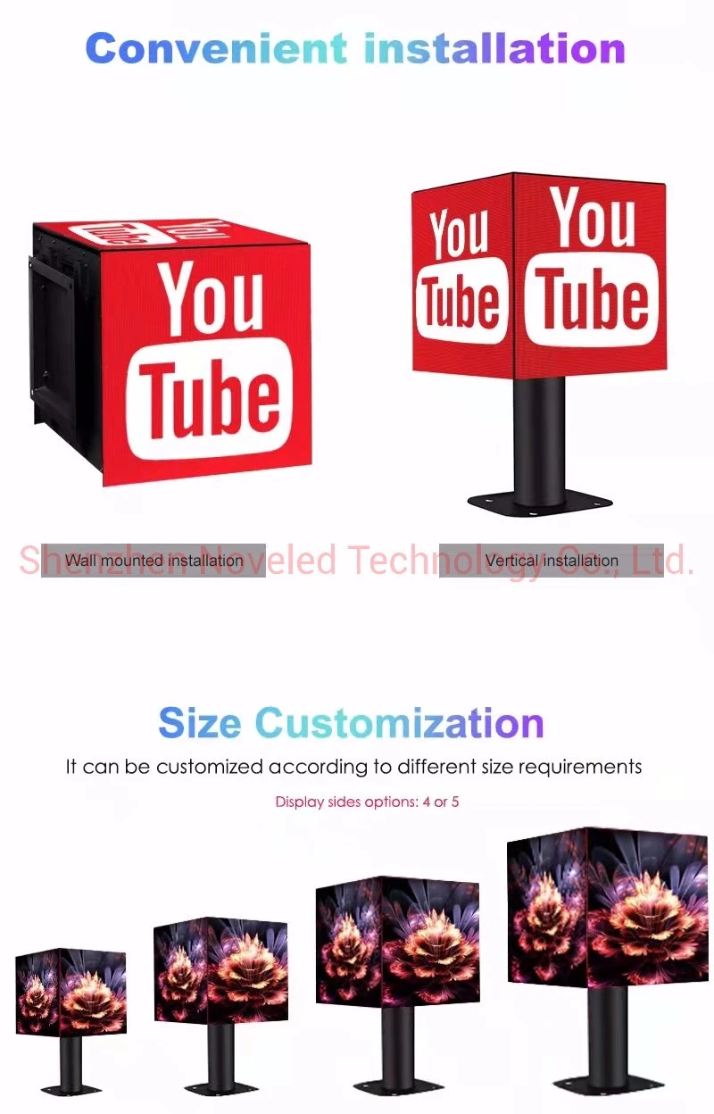 3D Fullcolor Interior Large Viewing Angle with Magnetic Modular Design P2.5 LED Display Cube Pantalla LED Screen