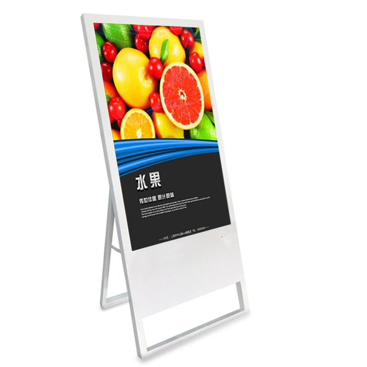 32 Inch Floor Standing Portable Folding Network WiFi HD Digital Signage Video Player LED Minotor LCD Advertising Display for Restaurant/Hotel/Promotion