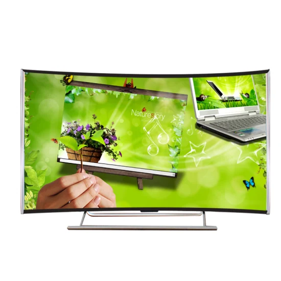 49/50/55/60/65 pulgadas de vidrio curvo Android Smart TV LED 4K TV Televisión inteligente Pantalla de TV LED curvada